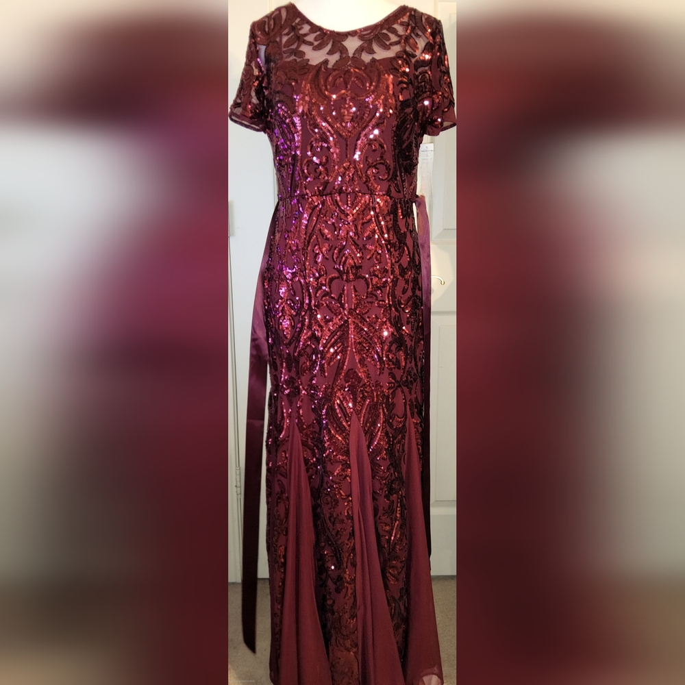 R&M Richards Elegant Red Maxi Dress